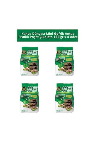Kahve Dünyası Mini Gofrik Antep Fıstıklı Poşet Çikolata 4 x 125 G