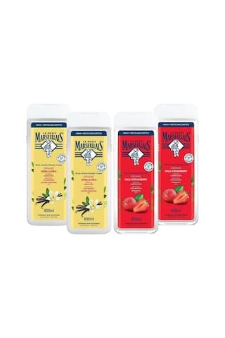 Le Petit Marseillais Organik Vanilya Sütü Duş Jeli 400 ml x2 + Akdeniz Çileği Duş Jeli 400 ml x2