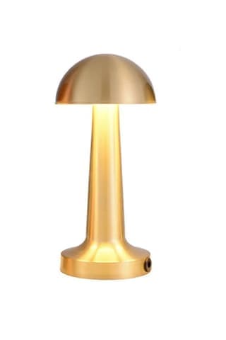 Metal Mantar Gold Masa Lambası Dokunmatik 3 Işıklı Ayarlı Şarjlı