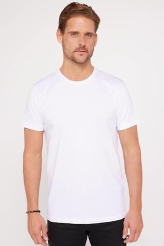 Tudors Unisex 3'lü Paket Siyah-beyaz-taş Rengi Slim Fit Dar Kesim %100 Pamuk Bisiklet Yaka Tişört-31310 Multi Çok Renkli