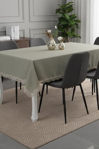 Efes Keten Polyester Kumaş Yeşil Masa Örtüsü Dikdörtgen 150x210 Cm 1314 Yeşil