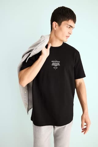 Defacto Regular Fit Bisiklet Yaka Baskılı Kısa Kollu Tişört F3475ax25aubk81 Siyah