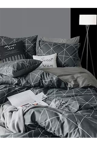 Mulberry Pandora Lastikli Çarşaflı Nevresim Takımı Çift Kişilik 200 x 220 Gri