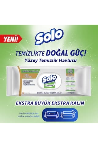 Solo Beyaz Sabun Ferahlığı Yüzey Temizlik Havlusu 100'lü