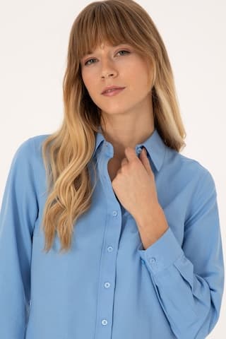 U.S. Polo Assn. Kadın Açık Mavi Uzun Kollu Basic Gömlek 50316711-VR003