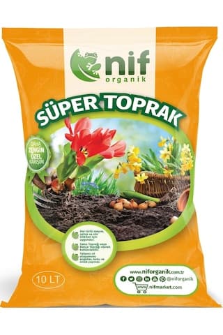 Nif Organik Süper Toprak Çiçek Bitki Fide Toprağı 10 L