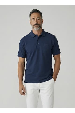 Erkek Yakalı Cepli Pike Lacoste Kumaş Lacivert Baba Tshirt