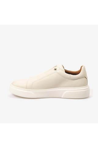 Kemal Tanca Erkek Eva Taban Hakiki Deri Sneaker & Spor Ayakkabı 2534 Ekru