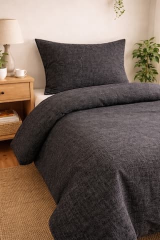 Lionas Cotton Tek Kişilik Nevresim Seti Yastık & Yorgan Kılıfı – Gri