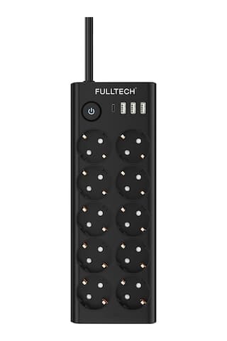 Fulltech Ftr-14 Çoklu Priz 10 Lu + 3 Usb + 1 Type-c 3680w 16a Anahtarlı Akım Korumalı Uzatma Prizi 2 m