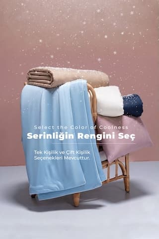Soğutmalı Yatak Örtüsü Seti Çift Kişilik Soğuk Icecool 3 Parça Çift Taraflı Lacivert Gri