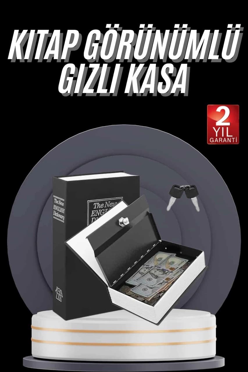 Zenvia Gizli Kasa Kilitli Sözlük Görünümlü 18cm Gizli Kasa Büyük Boy Anahtarlı Znv2026 39981557