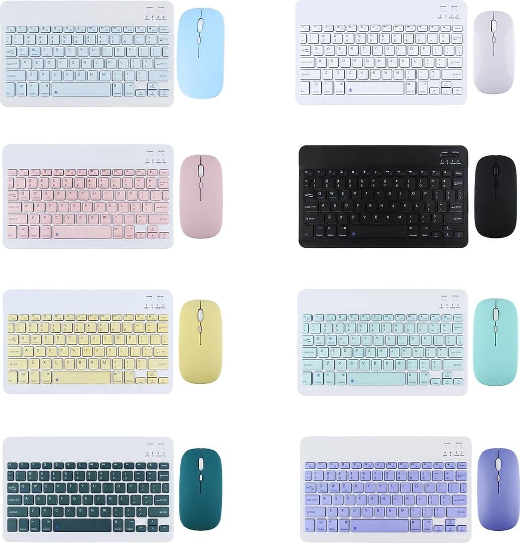 Bluetooth Usb Şarjlı Klavye - Pilli Mouse Set İnce - Renkli - 15x25cm Pl-388 4434