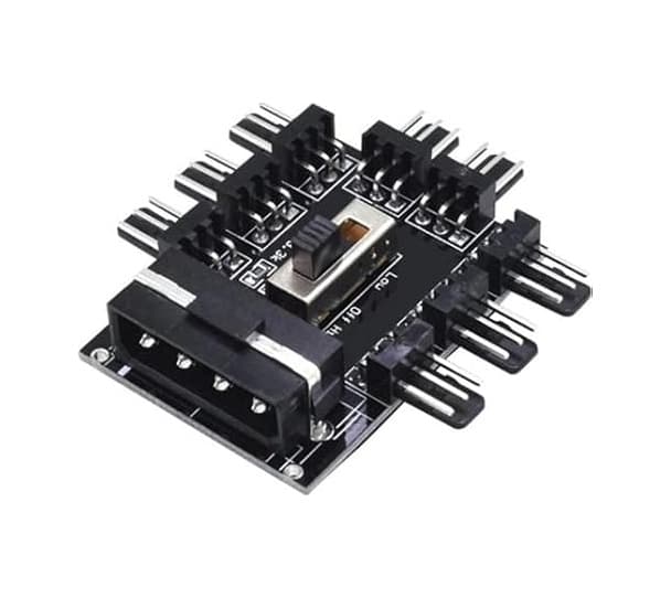 Px-4336 3 Pin Girişli 8 Port 3pinfan Çoklayıcı Kart, Ide Molex Güç Girişli Kasa Fan Splitter, Pc Bilgisayar Soğu Diğer