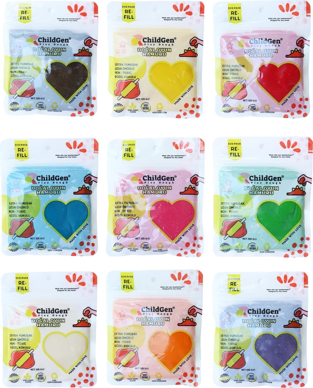 ChildGen Kartuş Oyun Hamuru Seti 9'lu