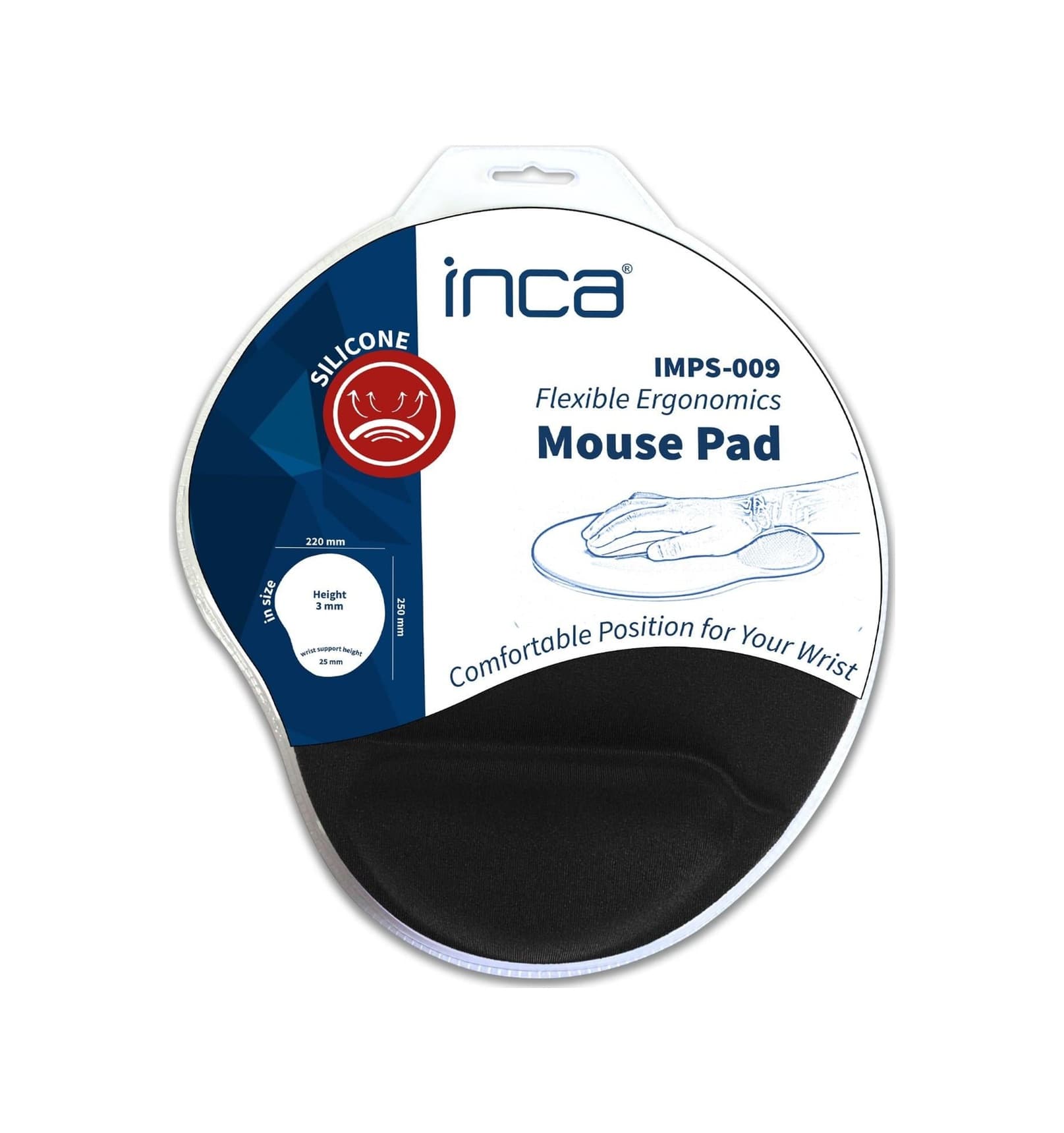 Inca Imps-009 Bilek Destekli Siyah Mouse Pad-213315