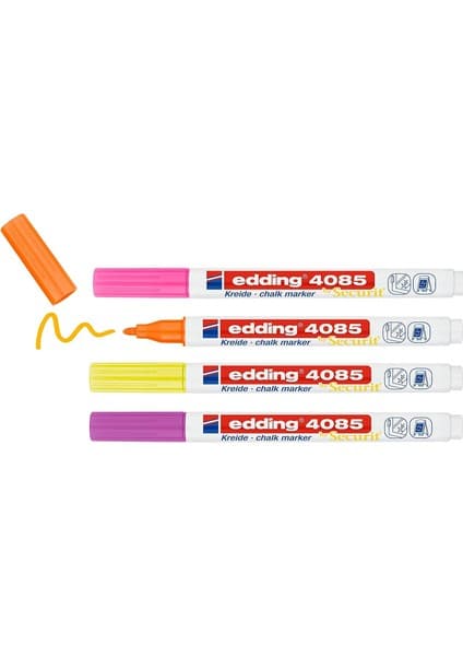 Edding E-4085 4 Renk Set Fosforlu Cam Kalemi