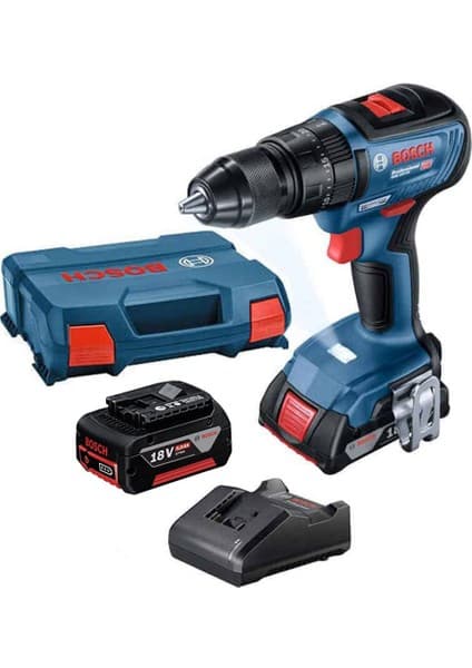 Bosch Professional GSB 18V-50 18V Darbeli 2.0 + 2.0 Ah Li-ion Çift Akülü Delme Vidalama 50 Nm Tork
