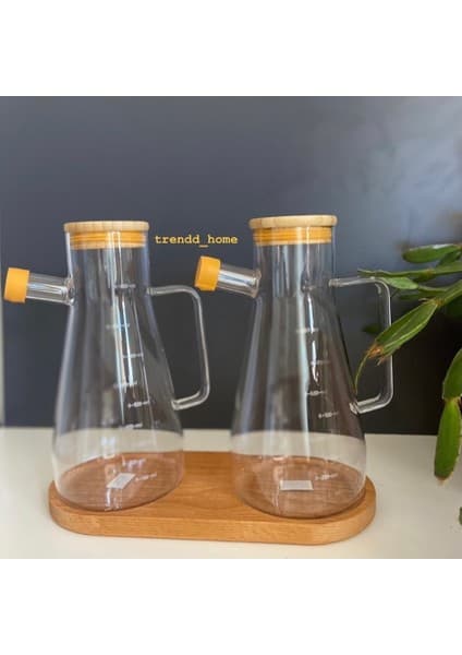 Paçi Borosilikat Cam Yağdanlık & Sirkelik 900 ml 3'lü Set Ergonomik Kullanım ve Kolay
