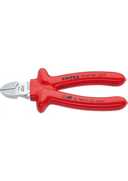 Knipex 70 07 180 Yan Keski, Daldırma Izolelei Vde 180 mm Fiyatı