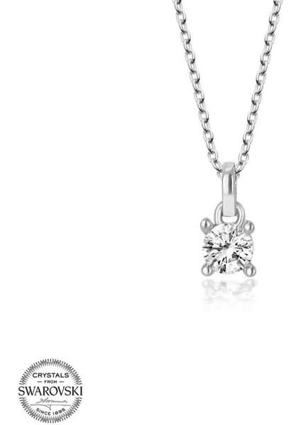 Gumush Swarovski Taşlı Gümüş Tektaş Kadın