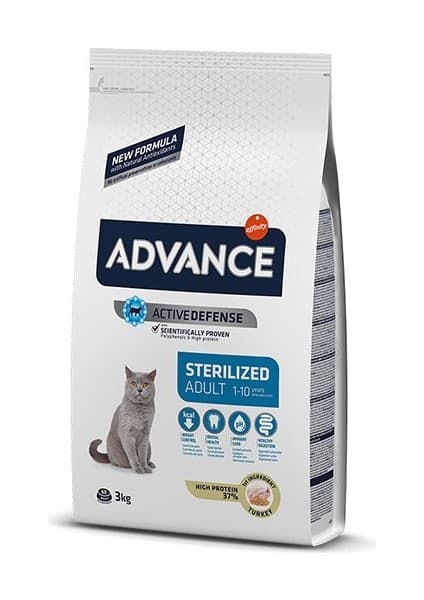 Advance Sterilised Hindili Kısırlaştırılmış Yetişkin Kedi Maması 3