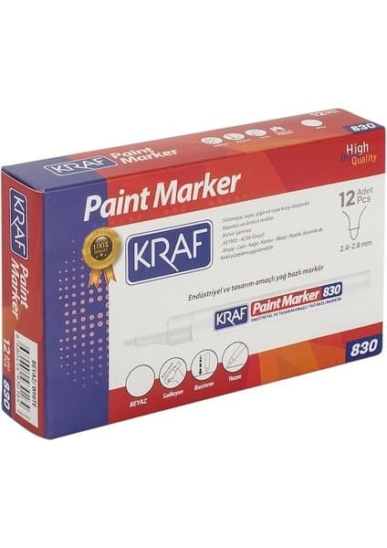Kraf 830 Paint Markör Kalem Beyaz