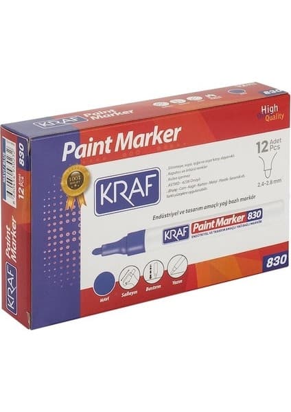 Kraf 830 Paint Markör Kalem Mavi