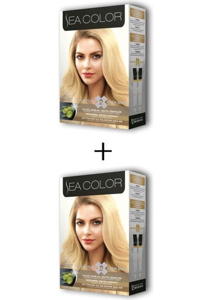 Sea Color 2x2 Tüp Krem Saç Boyası Seti Buğday Sarısı