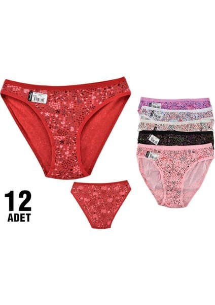 Tutku 12'li Paket Tutku 0534 Kardelen Desenli Elastan Bayan