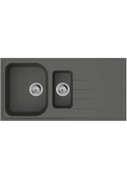 Hansgrohe S520-F525 Ankastre Granit Eviye 980/480 Otomatik Gider Seti ile Taş