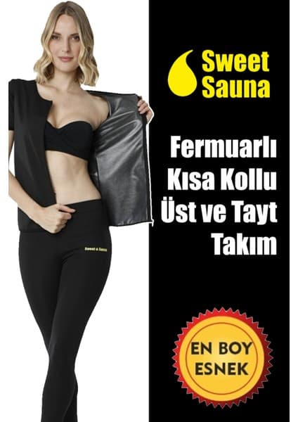 Sweet Sauna Ince Beden Fermuarlı Üst Tayt Takım Unisex Sweet Sauna