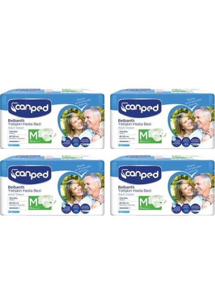 Canped Belbantlı Yetişkin Hasta Bezi 85-125 cm M Beden 4 Paket 120