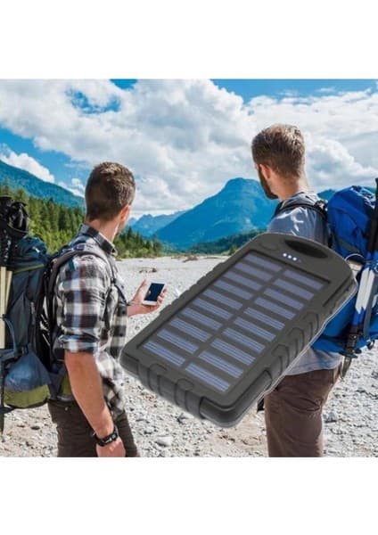 Solar Güneş Enerjili 10000 Mah 12 Power LED Işik Power Bank