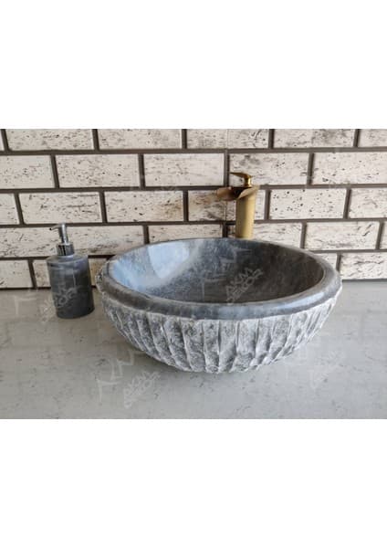 Grey Patlatma Mermer Lavabo