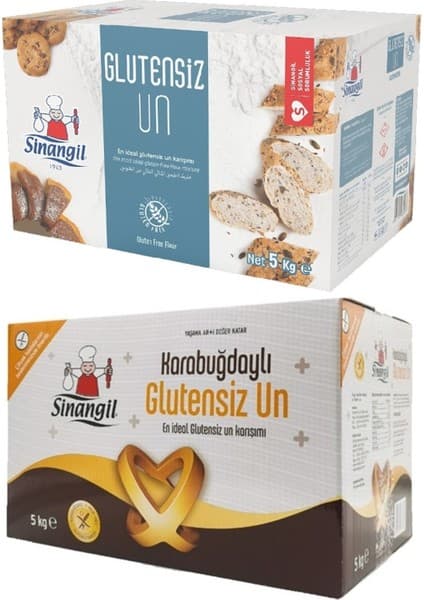 Sinangil Glutensiz Un 5 kg (5000 Gr) + Glutensiz Karabuğdaylı 5 kg (5000 Gr) Toplam:10