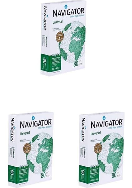 Navigator A4 Fotokopi Kağıdı 80 gr 3 Paket 1500 Yaprak Yüksek Baskı Kalitesine Uygun