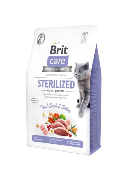 Brit Care Tahılsız Ördek ve Hindi Etli Kısırlaştırılmış Diyet Yetişkin Kedi Maması 2