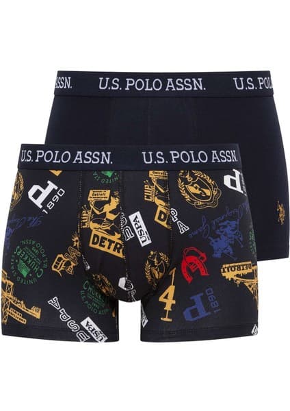 U.S. Polo Assn. Erkek Baskılı-Lacivert 2'li Boxer