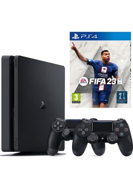 Sony Playstation 4 Slim 1 TB Siyah Oyun Konsolu + 2.Dualshock ile FIFA 23 Oyun