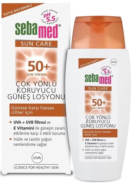 Sebamed Güneş Koruyucu Losyon SPF 50+ Hassas Ciltler İçin 150 ml Renksiz