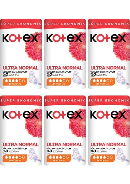 Kotex Ultra Süper Ekonomik Paket Normal 24'Lü X 6