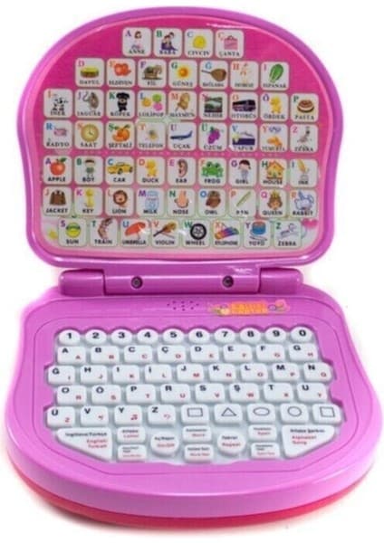Melek Eğitici Laptop-Pembe Renkli Birlik Oyuncak 3+ Yaş İçin Eğlenceli Öğrenme