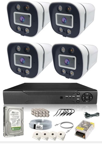 Xmeye Gece Renkli Gösteren- 5mp Lens 1080P Fullhd Ahd Güvenlik Kamerası – 4 x Ultra Warm