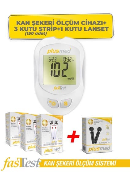Fasttest Kan Şekeri Ölçüm Cihazı 3 Kutu Strip 1 Kutu