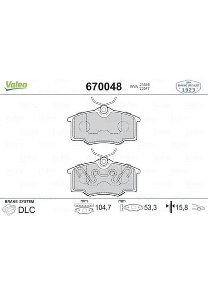 Valeo Fren Balata Ön Tk. Corsa 1.4/1.7d 99-03 Valeo