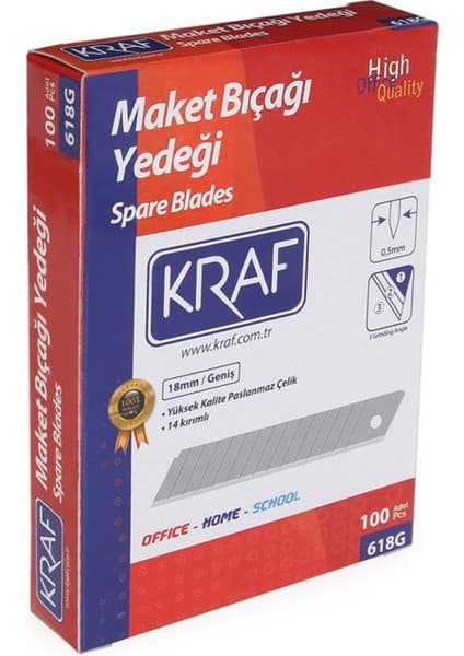Kraf 15 Paket (1500 Adet)Maket Bıçağı Yedeği Geniş 100'lü
