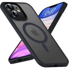 MTK Moveteck Apple iphone 11 Kılıf Mat Magsafe Wireless Şarj Destekli Hassas Butonlu Soft Mat Kenarlı Buzlu Çerçeveli Darbe Korumalı Mor Kapak