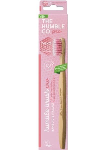 The Humble Co. Bambu Diş Fırçası 0.01 mm İnceltilmiş Yumuşak Spiral Kıllar Pembe Pro