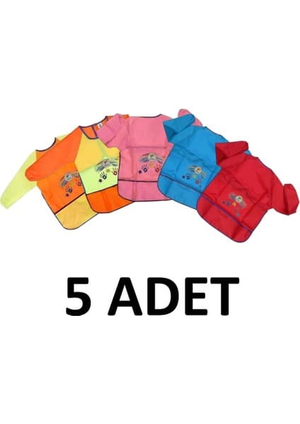 Lino 5 Adet Su Geçirmez 4-6 Yaş Boyama Önlüğü Karışık Renk Resim